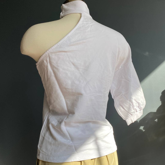 Bebe white one shoulder top, XS - Picture 2 of 11